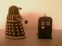 A Dalek ponders a smaller TARDISâ€¦